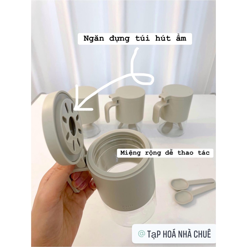 HŨ ĐỰNG GIA VỊ THỦY TINH CHỐNG ẨM CAO CẤP ZUUTII 300ML
