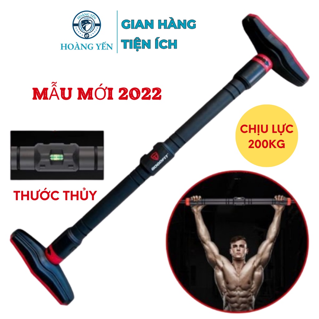 Thanh xà đơn gắn cửa,  xà đơn treo tường GoodFit chịu lực 200kg, chốt khóa chông trượt tập luyện tại