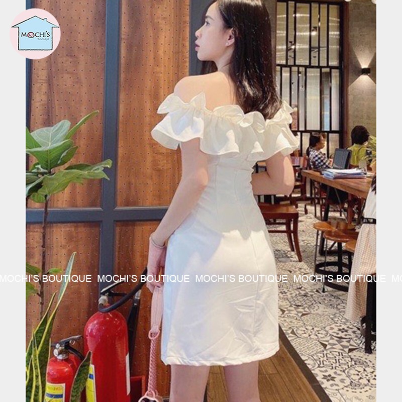 Váy đầm nữ trễ vai đẹp bèo vai, mẫu váy trắng nữ nhẹ nhàng tiểu thư mặc được 2 kiểu - m050 | BigBuy360 - bigbuy360.vn