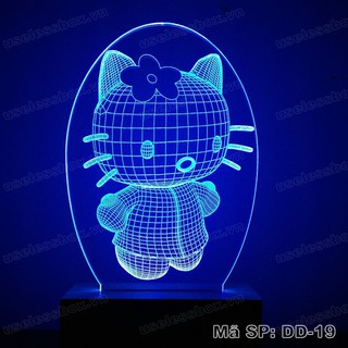 Đèn ngủ 3D hình mèo Hello Kitty