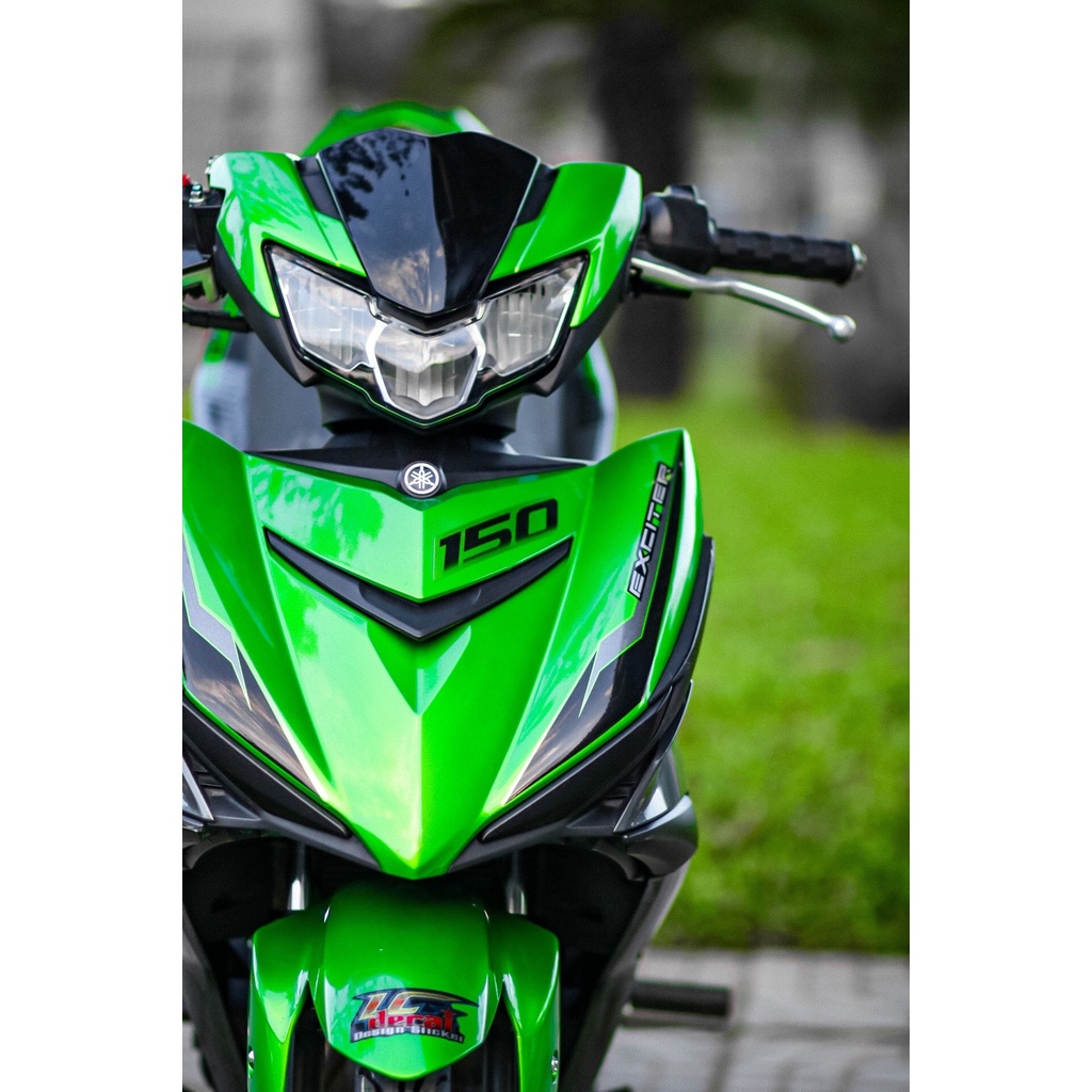 Tem Rời Dán Xe Exciter 150 Mẫu Sọc Xanh Xám Den Chữ EXC Cực Chất, Hàng 3 Lớp Chất Lượng Cao