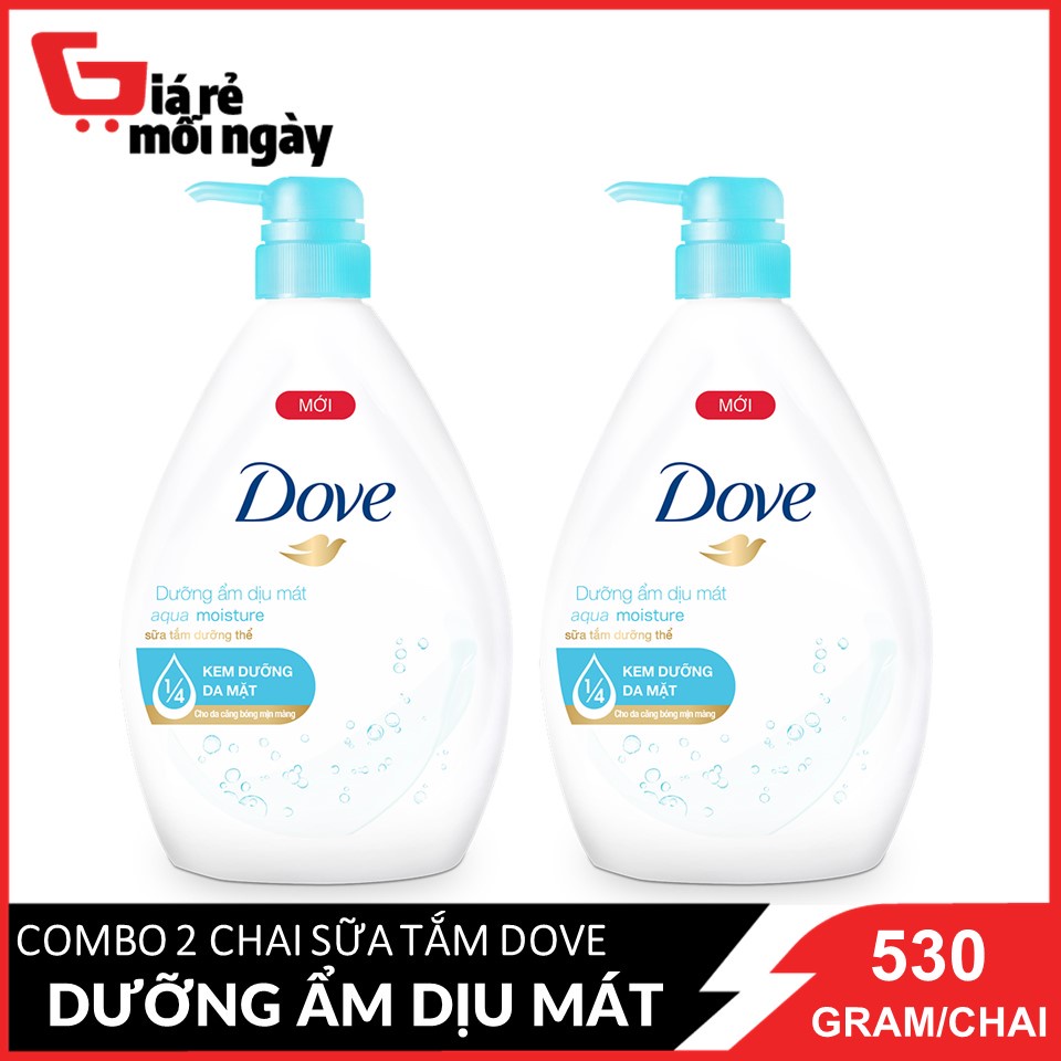 Combo 2 Sữa Tắm Dưỡng Thể Dove Dưỡng Ẩm Dịu Mát Chai 530gx2