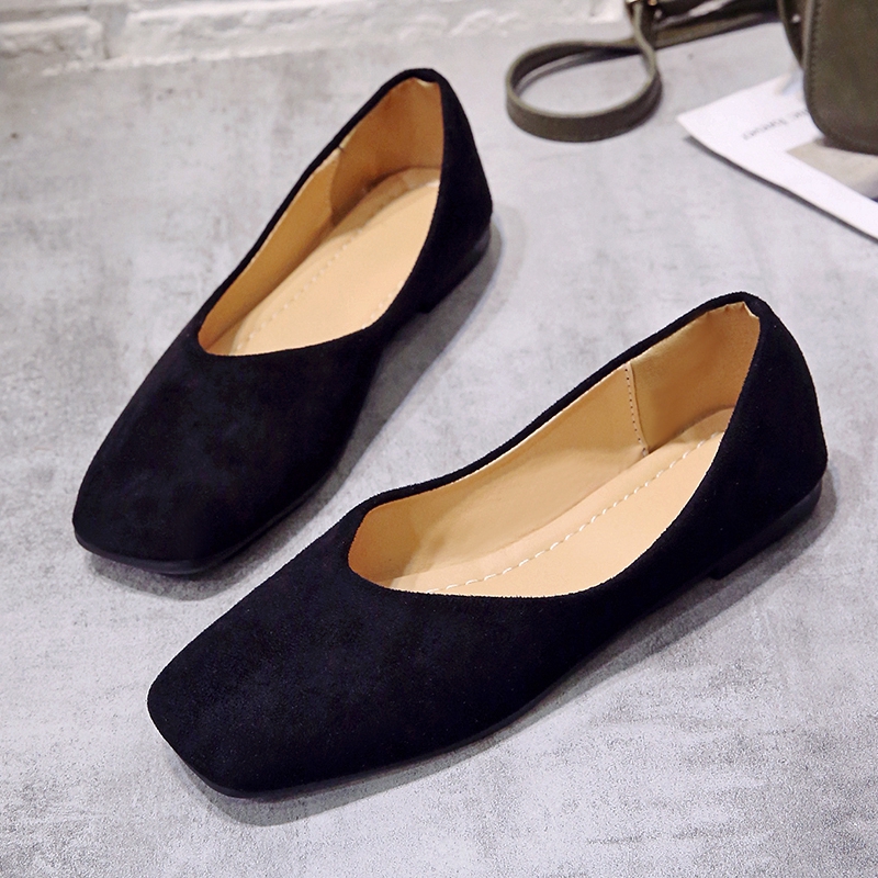 Giày búp bê da lộn mũi vuông thời trang cho nữ | BigBuy360 - bigbuy360.vn