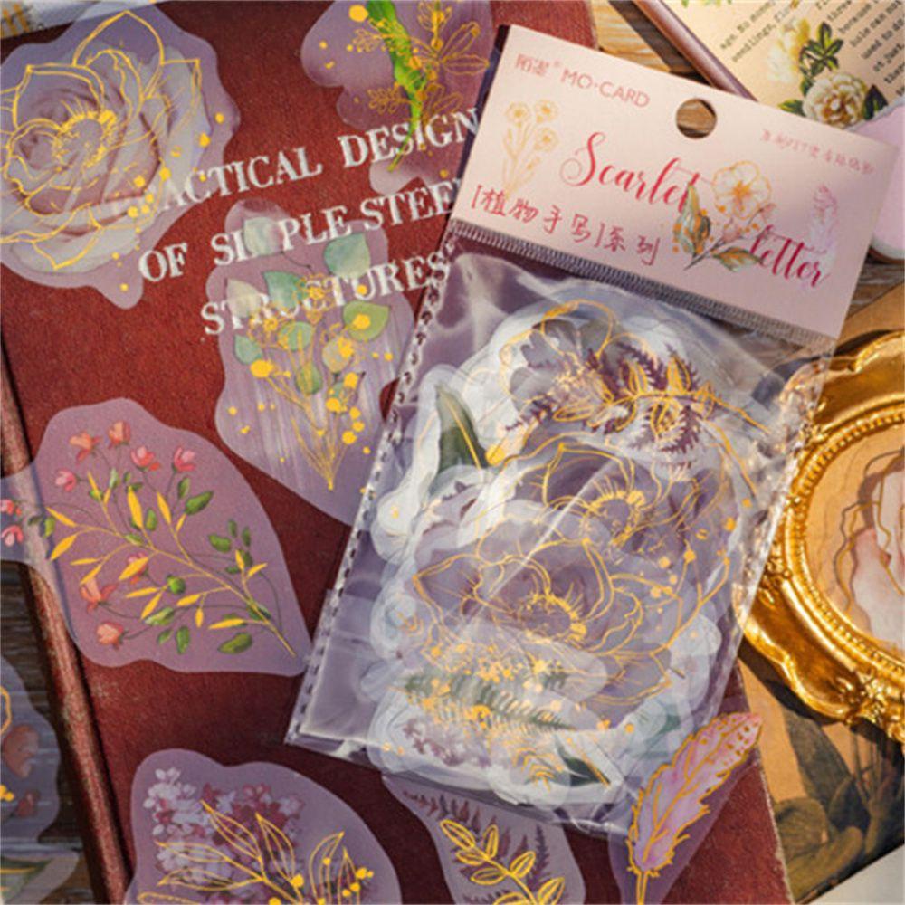 Bộ 30 Sticker Dán Trang Trí Hình Hoa Xinh Xắn|Miếng Dán Trong Suốt Nhiều Màu Sắc Trang Trí Sổ Tay