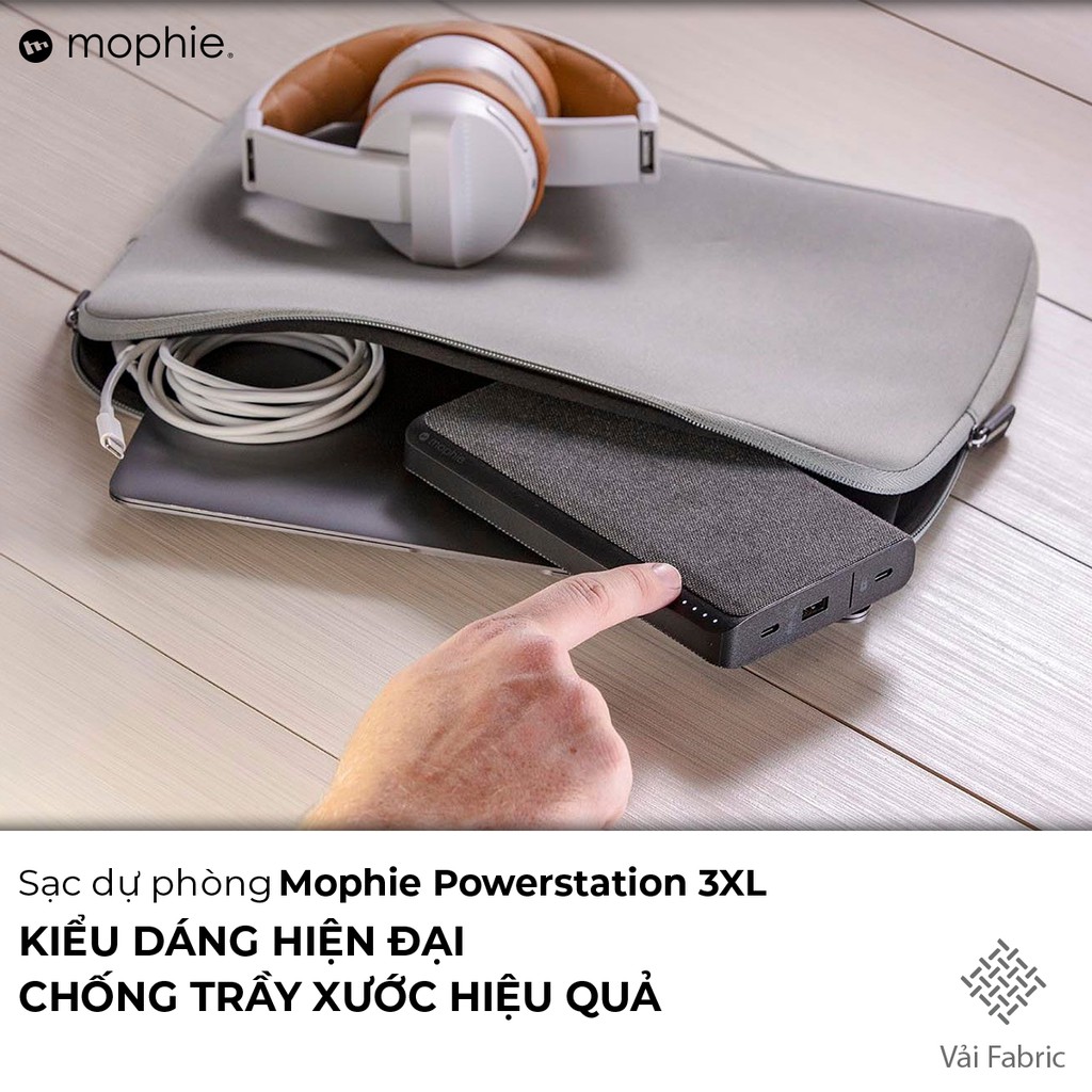 Sạc dự phòng Mophie Powerstation 3XL 26000mAh - tích hợp 2 cổng sạc USB-A &amp; USB-C PD45W