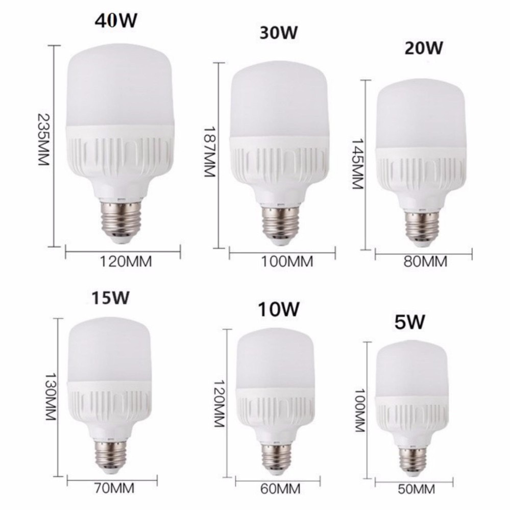 Bóng đèn trụ led Siêu sáng,siêu tiết kiệm KB 5W 10w 15w 20w 30w 40w 50w cam kết giá tốt nhất thị trường.
