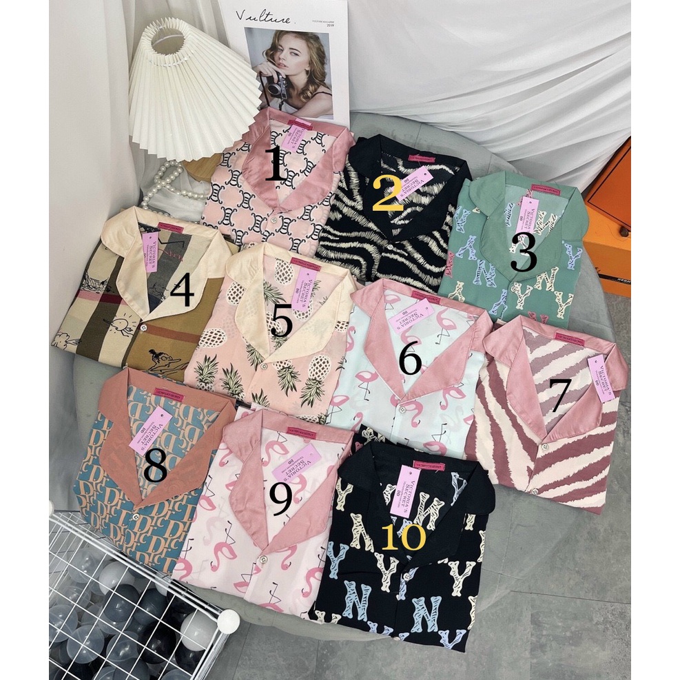 Đồ bộ pijama cổ bẻ truyền thống, bộ ngủ mặc nhà sau sinh dài chất lụa mago freesize | BigBuy360 - bigbuy360.vn