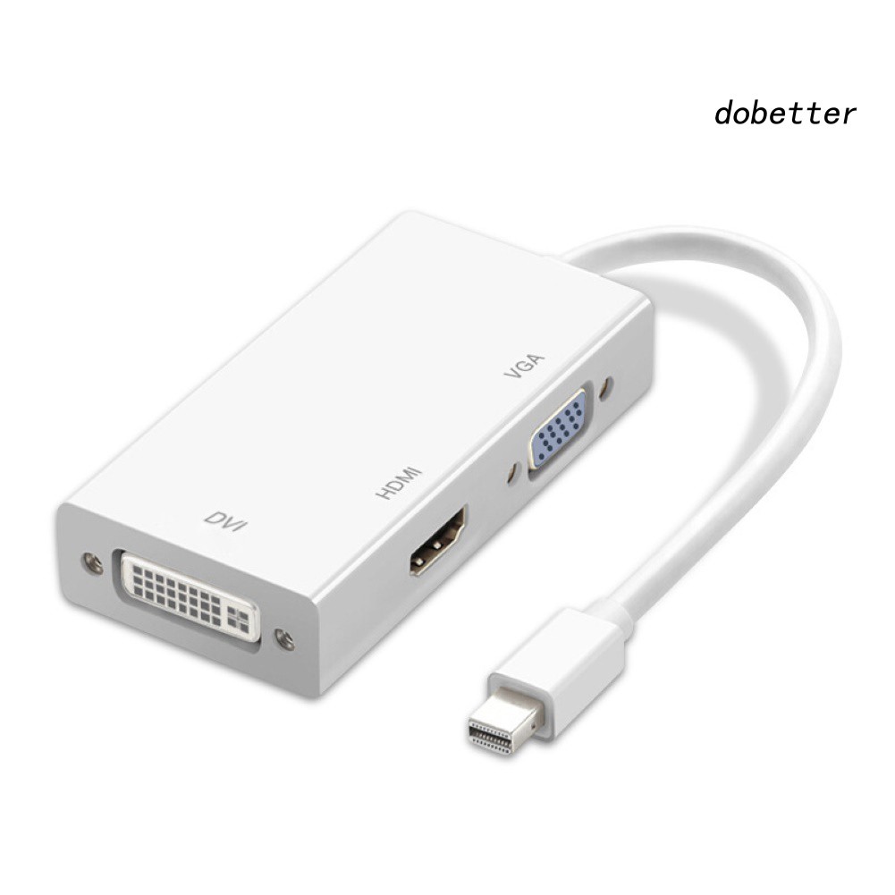 DOH_Portable Mini 1080P DP to HDMI VGA DVI Cable Adapter Converter for Macbook Pro