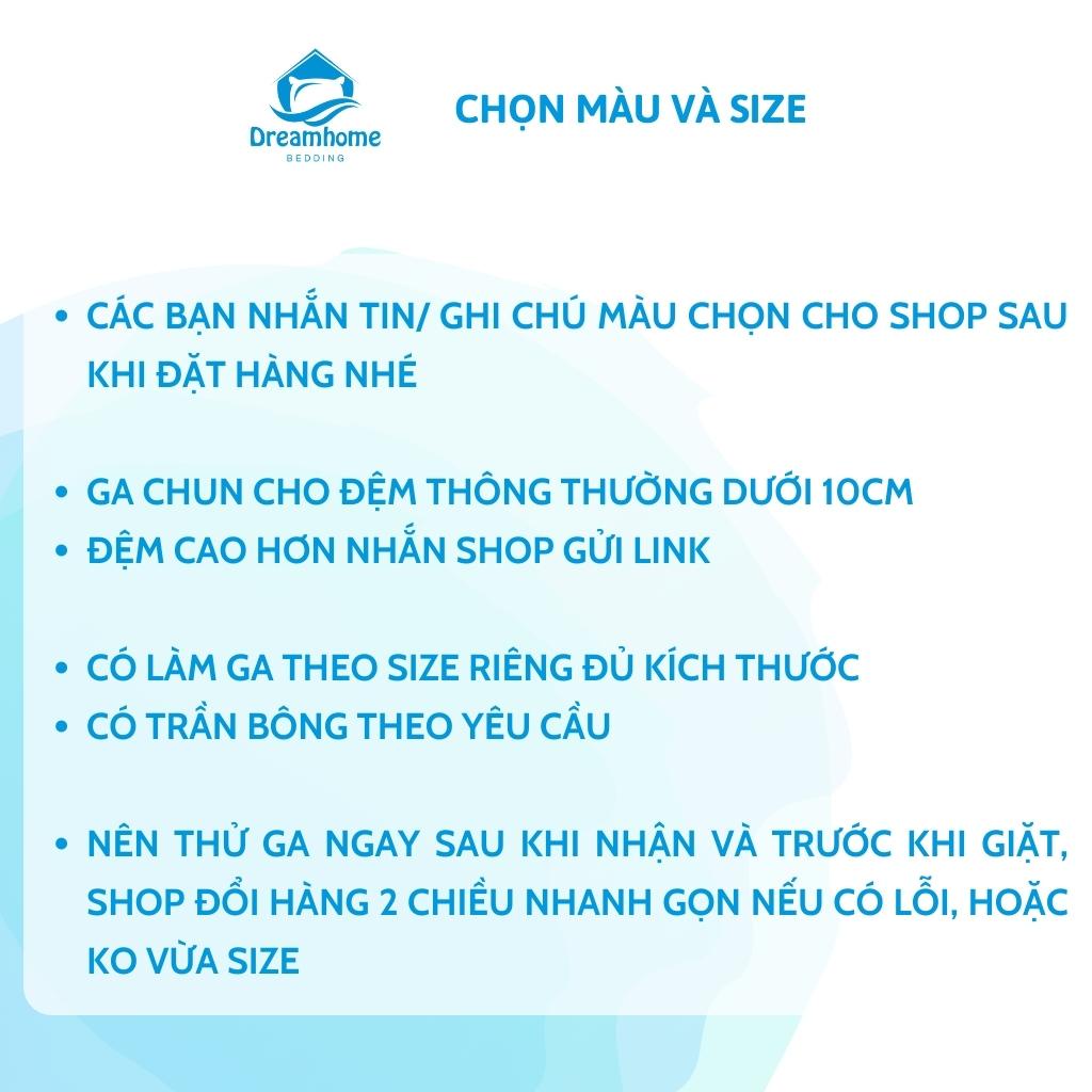 Bộ ga gối cotton Hàn Quốc cao cấp, ga chun đủ size đệm 1m2 1m6 1m8 2m2 Dreamhomebedding | BigBuy360 - bigbuy360.vn