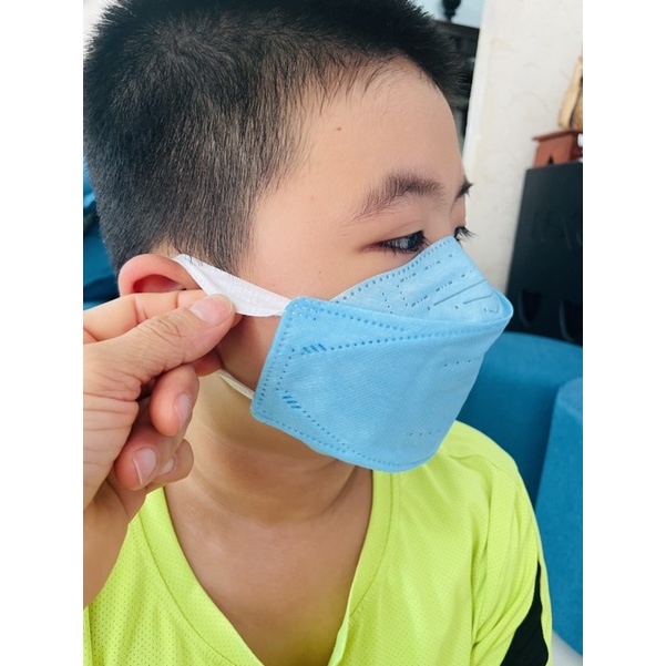 Khẩu trang 4 lớp Vĩnh Tiến 3H Mask 4D (1 hộp 20 cái)|Ôm kín mặt không lem son|Dễ thở|Khử mùi|3Hmask,