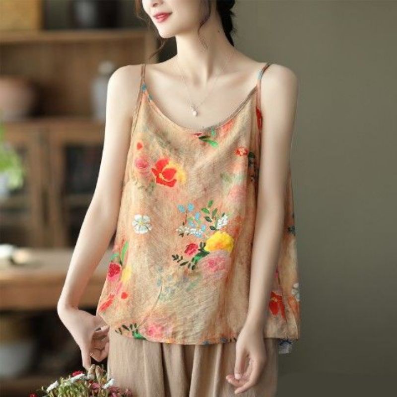 Áo hoa thổ cẩm chất mát hàng Quảng Châu S/3XL