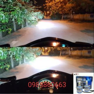 Đèn pha led xe máy siêu sáng turbo cao cấp
