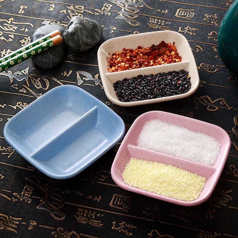 Đĩa Đựng Nước Chấm Hai Ngăn Phong Cách Nhật Bản