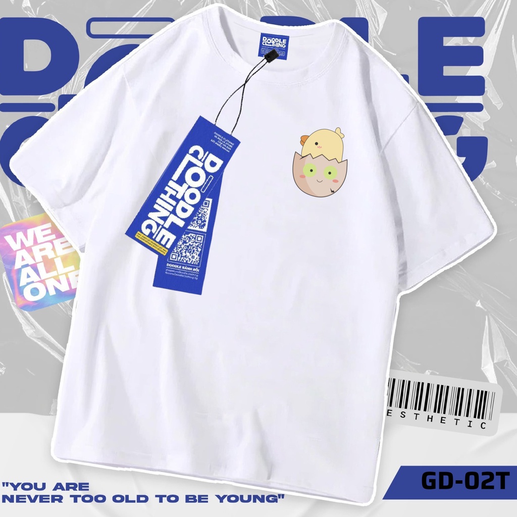 Áo thun nam nữ tay lỡ unisex oversize áo phông form rộng basic tee các mẫu logo gà con siêu dễ thương