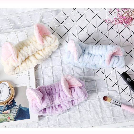 Băng Đô Tai Thỏ Trang Điểm Co Dãn Ba Chiều