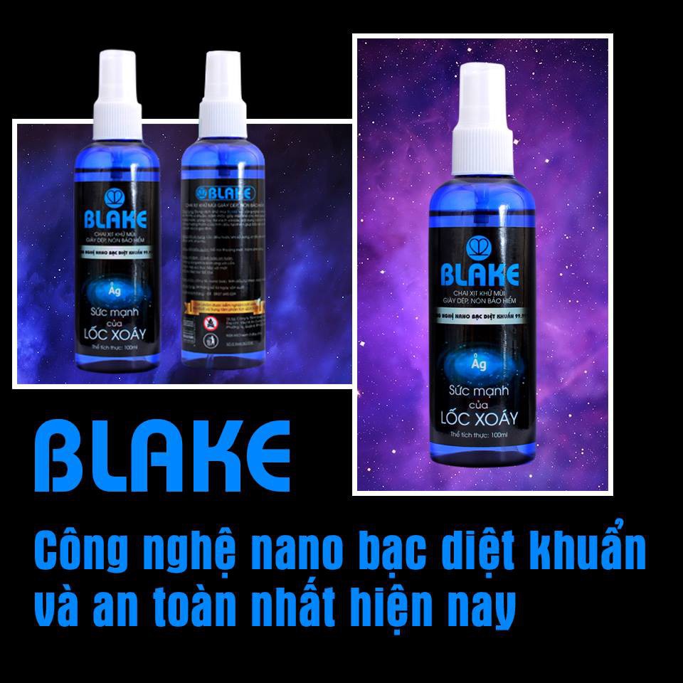 Xịt khử mùi cơ thể BLAKE công nghệ nano Bạc - Tác dụng sau 5 giây - Tiêu diệt 99,99% vi khuẩn