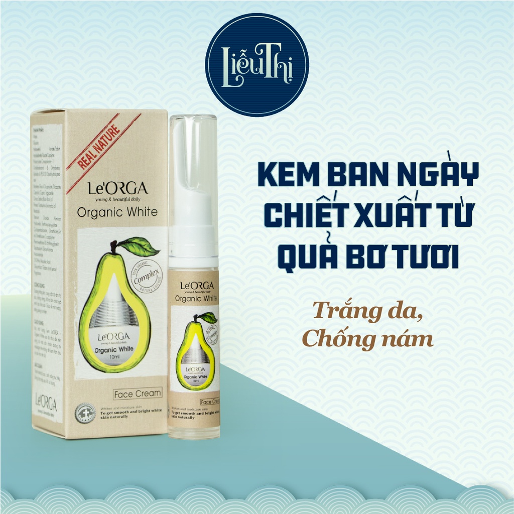 Kem Ban Ngày Chiết Xuất Từ Qủa Bơ Organic White - Trắng Da, Chống Nám, Chống Nắng Le'Orga 10ml