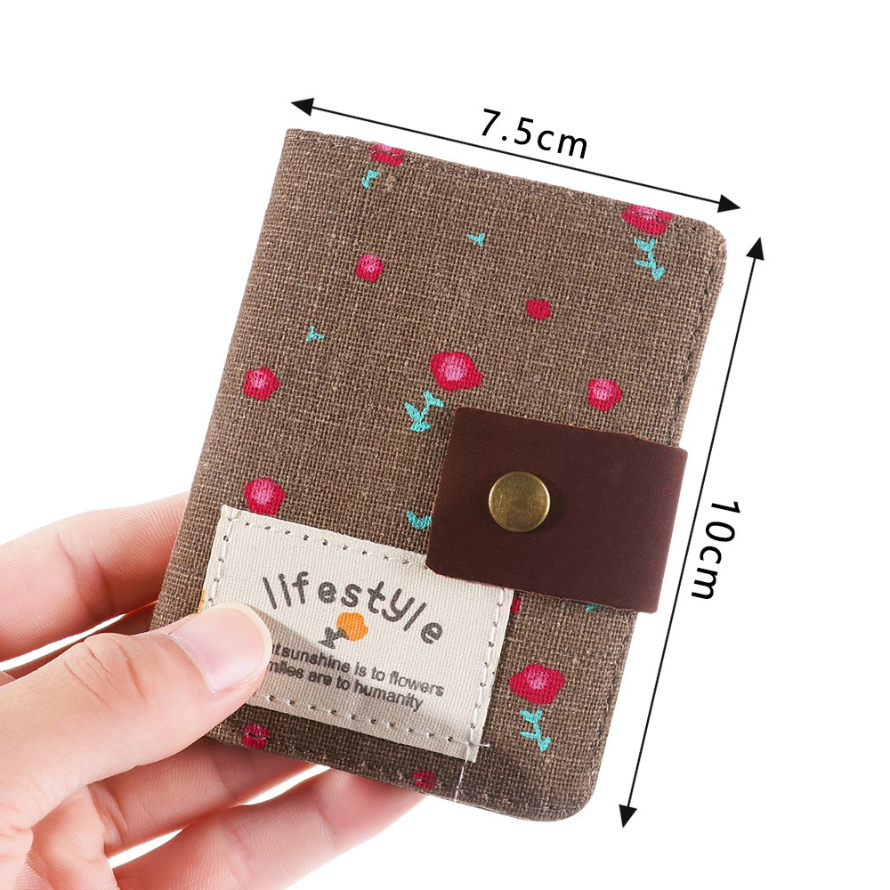 Ví Canvas Mỏng Đựng Tiền/Thẻ 20 Ngăn/Thẻ Đa Màu Sắc Cho Nữ