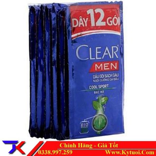 Dầu Gội Clear Bạc Hà, Men, 9 Thảo Dược Dây 12 Gói