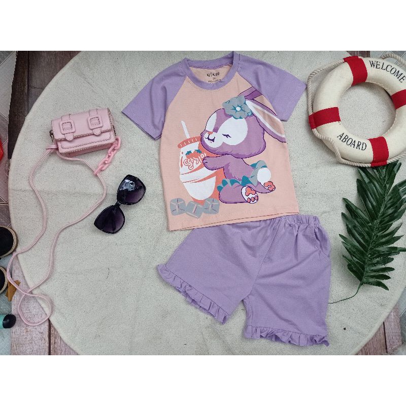 Bộ cotton 4c mẹ bé gái hàng cotton chính phẩm 9_60kg