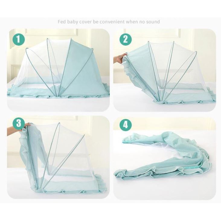 Mùng màn ngủ chống muỗi cho bé gấp gọn thế hệ mới - kích thước 102x58x60 cm