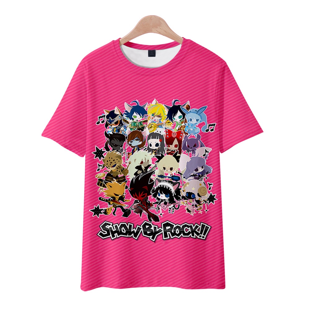 Anime SHOW BY ROCK!! Áo Thun Ngắn Tay In Họa Tiết 3d Cá Tính Dành Cho Nam Và Nữ