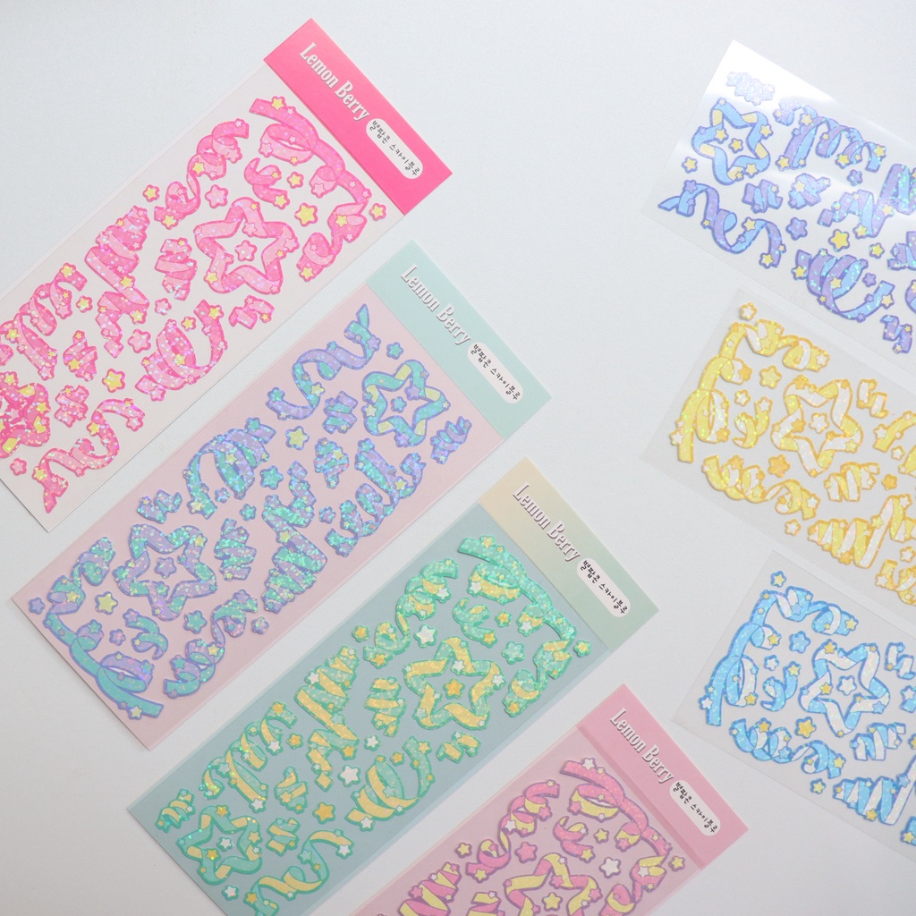 Sticker Dán Trang Trí Hình Dải Băng Ngôi Sao