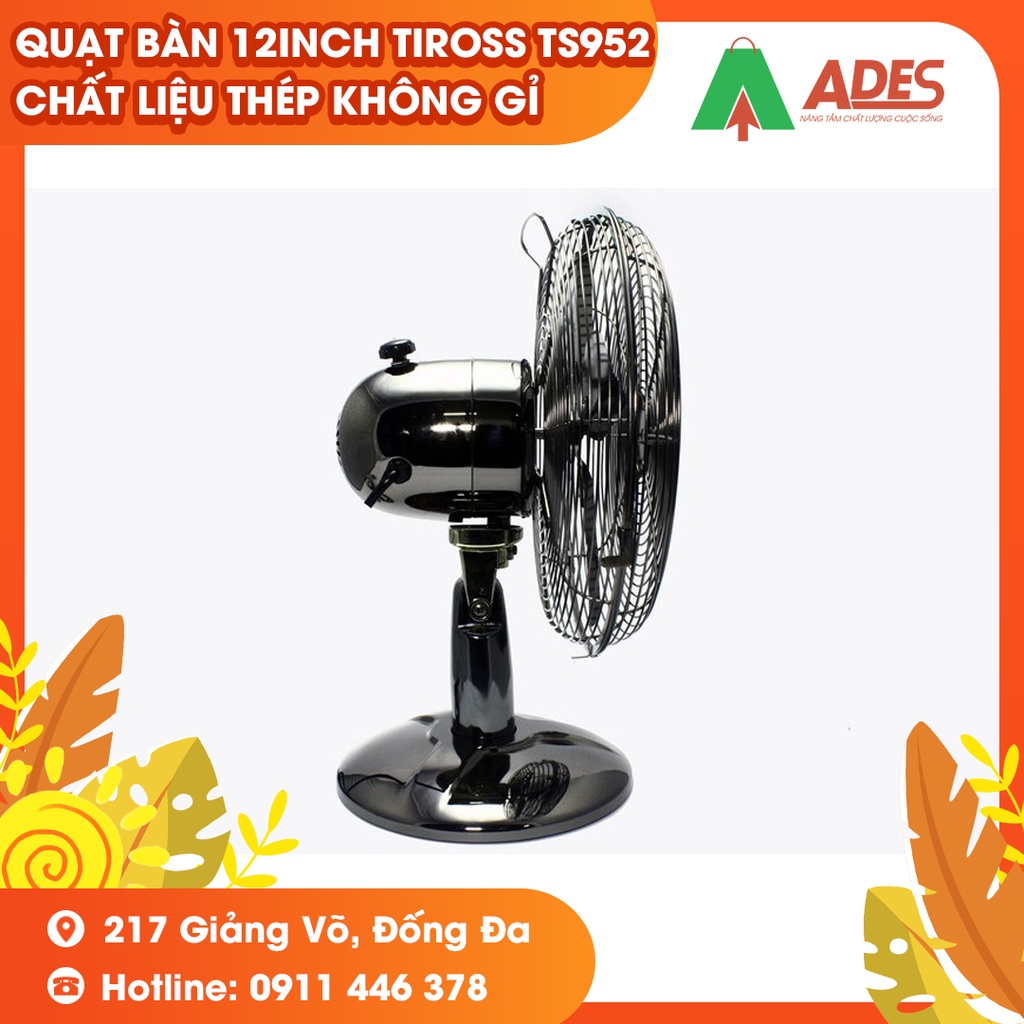 Quạt Bàn 12Inch TIROSS TS952 | Chất liệu thép không gỉ, sơn tĩnh điện