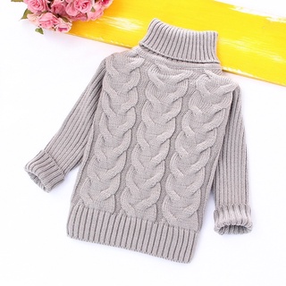 Áo Len Cao Cổ Cho Bé Len Dày Mềm Ấm Áp, Áo Len Thừng Dễ Thương