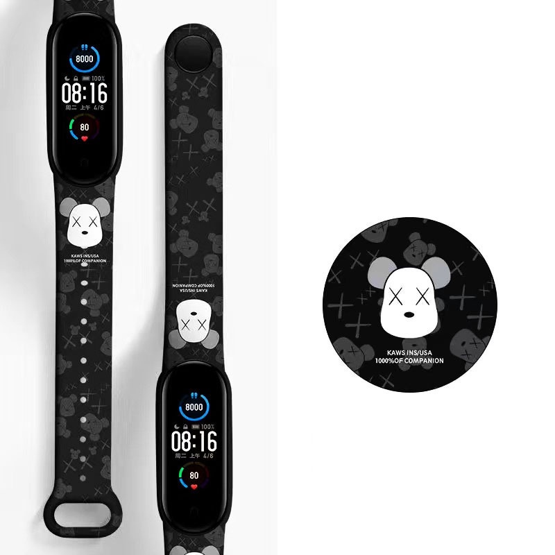 Dây Đeo Silicon Họa Tiết Hoạt Hình Cho Đồng Hồ Thông Minh Xiaomi Band 7 6 5 Xiaomi Band 4 Và 3