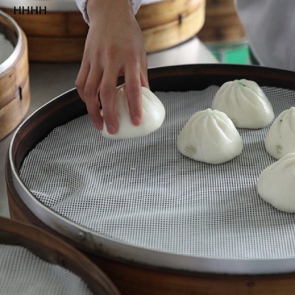 Tấm lưới lót nồi hấp bánh bao hình tròn bằng silicon chống dính tùy chọn kích thước