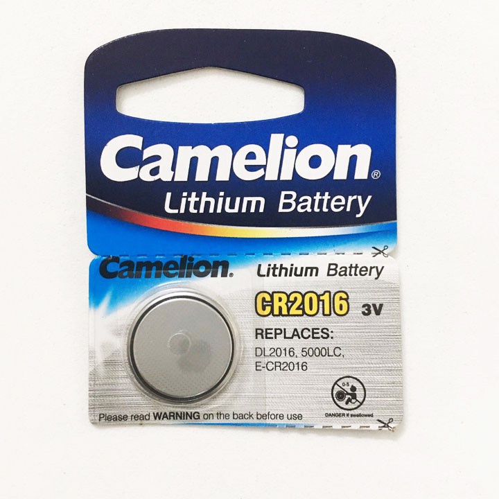 Pin cúc áo CR2016 Camelion Lithium 3V - Vỉ 5 viên chính hãng