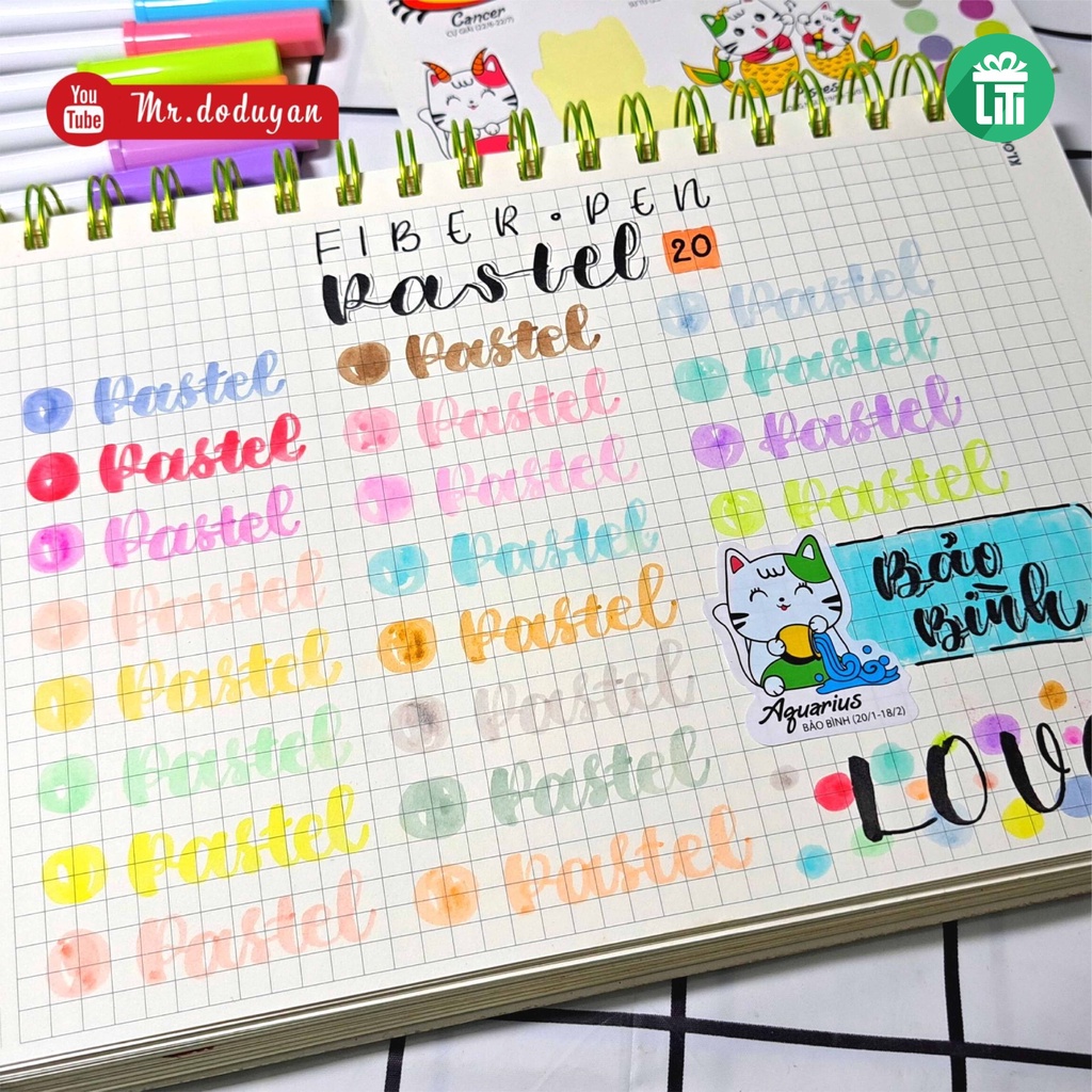 Bộ bút Fiber Pen 20 màu Pastel Thiên Long - Super Tips