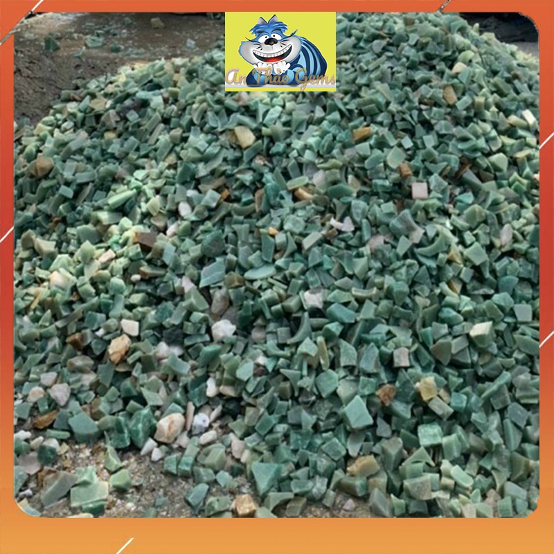 1Kg Đá Vụn Thô Màu Xanh Lục - Aventurine, Vụn Đá Phong Thuỷ Dùng Trang Trí, Dải Nền Nhà