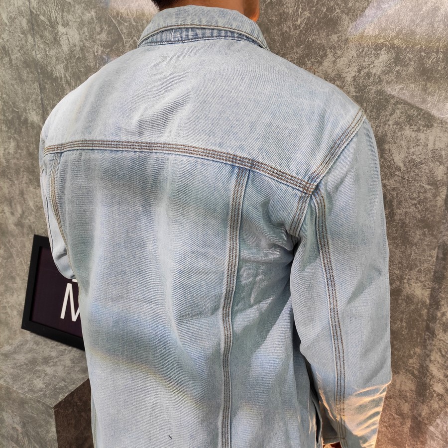 Áo khoác jeans nam xanh nhạt trơn A452 MĐ