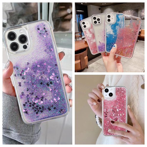 Ốp Điện Thoại Mềm Trong Suốt Chống Sốc Phối Kim Tuyến Nước Cho Samsung Galaxy A52 A52S A72 A12 M12 A02S M02S A32 4G A42 A32 5G