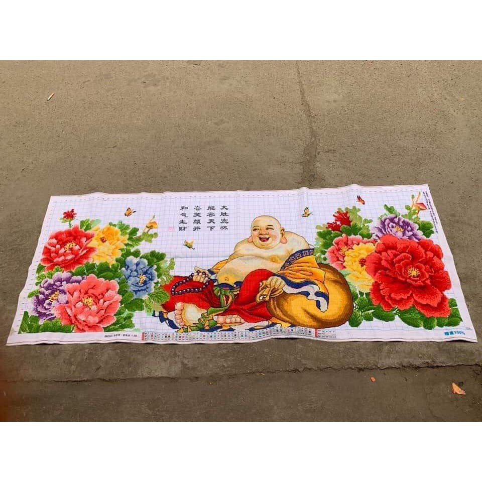 [Siêu giảm giá]  Tranh thêu chữ thập mẫu mới PHẬT DI LẶC thêu sẵn 170x70cm