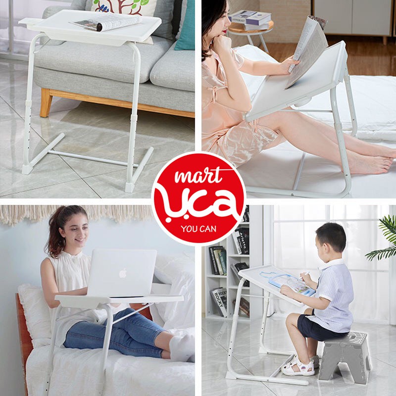 Bàn gấp thông minh kê đầu giường, bàn kê sofa salông, bàn làm việc gấp gọn, bàn gấp trẻ em thay đổi chiều cao