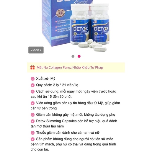 Viên giảm cân Detox Plus- Hộp 42v