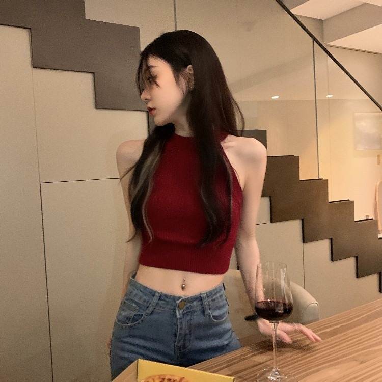 Áo sát nách dệt kim ZHELIHANGFEI ôm dáng gợi cảm cho nữ