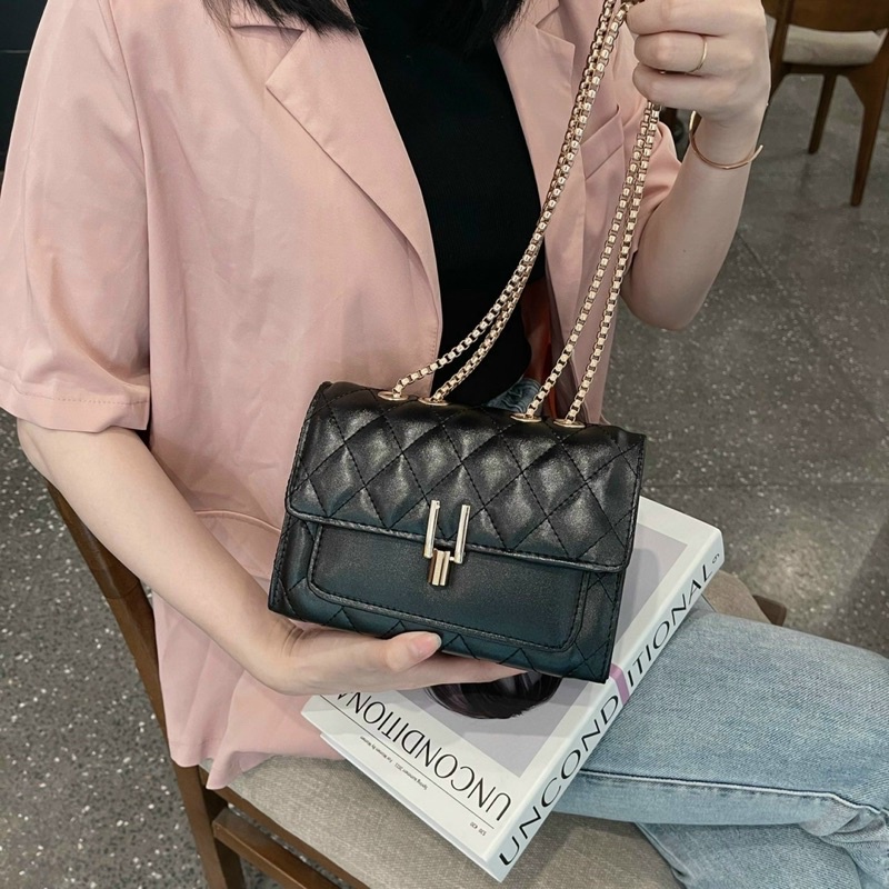 Túi Xách Nữ Trần Trán, Túi Đeo Chéo Khoá Chữ Y Thời Trang