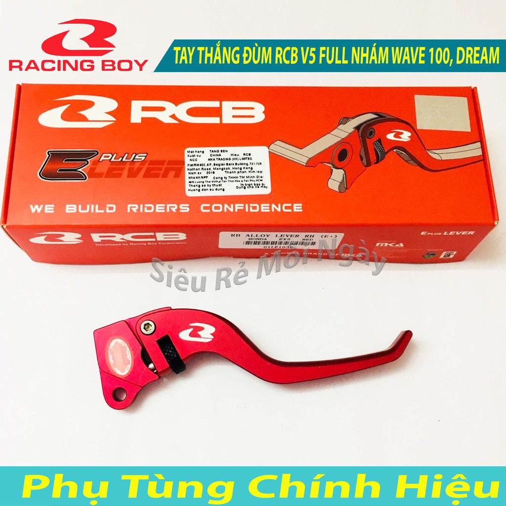 TAY THẮNG ĐÙM RCB V5 FULL NHÁM dùng DREAM, WAVE 100 đời đầu Đen, Đỏ, Bạc, Vàng, Xanh