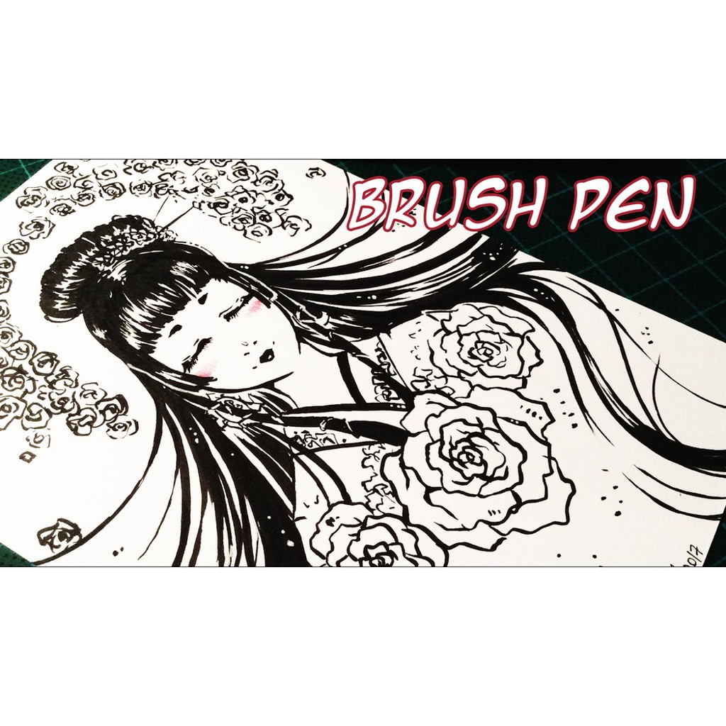 Bút brush màu  đi nét Sakura Pigma Brush (BR#)