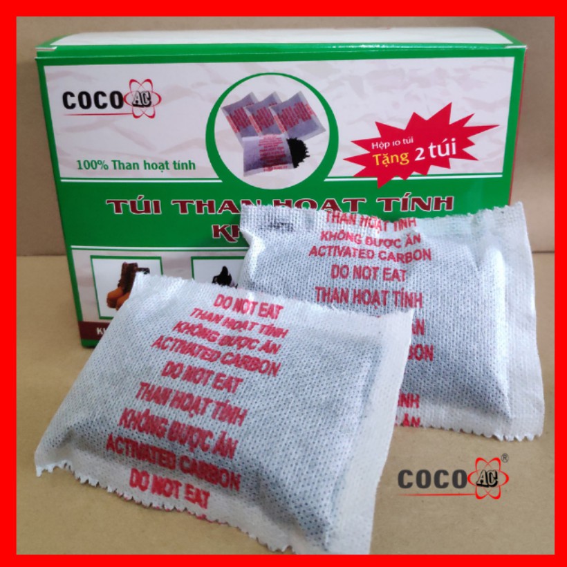 [Hot] Túi khử mùi than hoạt tính khử mùi COCO AC (Hộp 10 túi + tặng thêm 2 túi), Hút Ẩm Khử Mùi Giày Dép Quần Áo, ...