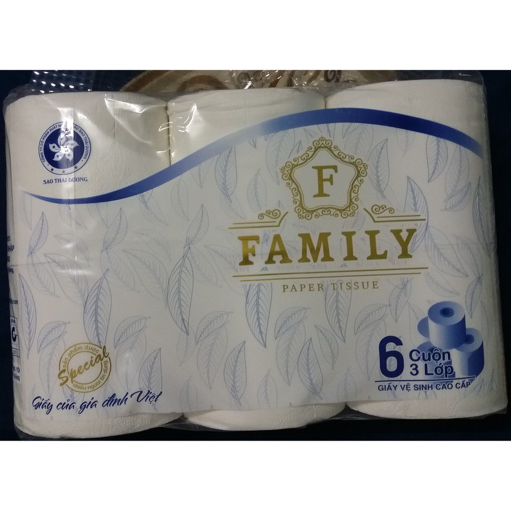 Giấy vệ sinh cao cấp Family Hà Nội siêu mịn siêu dai 1 lốc 10 cuộn/ 6 cuộn 3 lớp