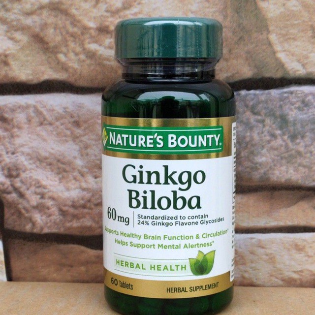 Viên uống Ginkgo Biloba 60mg Nature Bounty 60 viên dạng viên nén - Bảo Vệ Tế Bào Thần Kinh