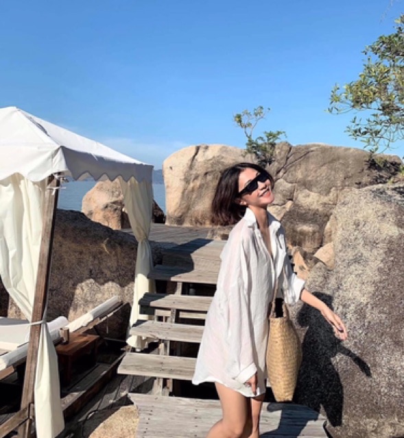 [Mã WAMT10K giảm 10k cho đơn 0k] Sơmi đũi dáng dài mặc ngoài bikini | BigBuy360 - bigbuy360.vn