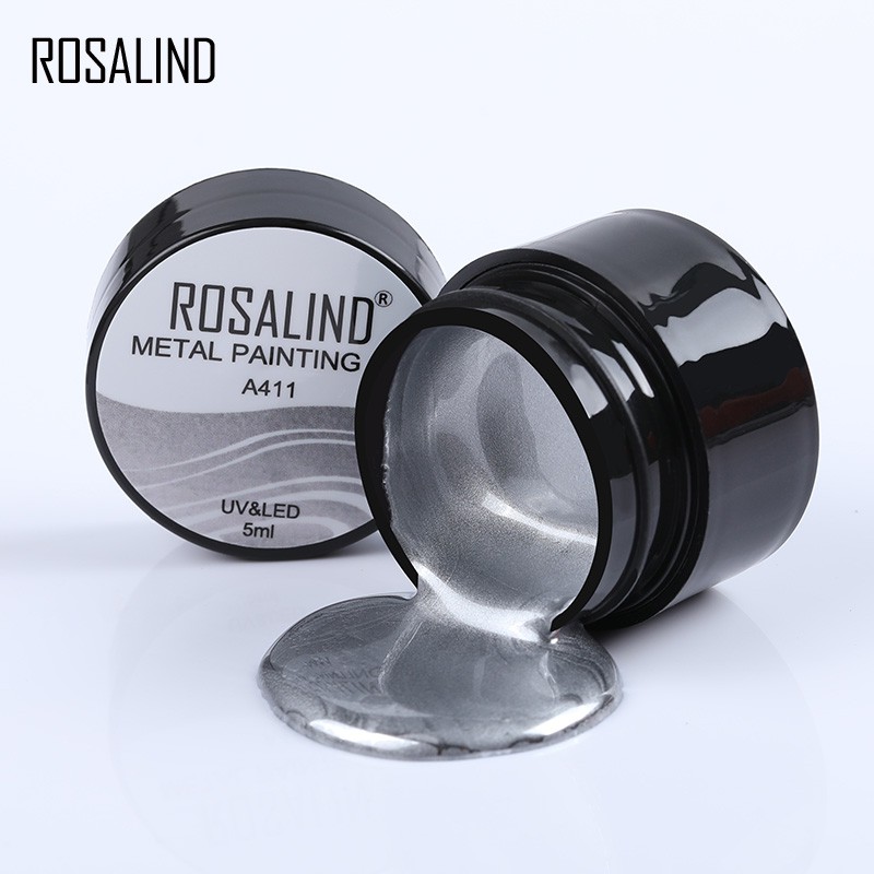 ❀ROSALIND❀ 5ml Gel kim loại sơn sáng cho các thiết kế nghệ thuật móng tay đèn LED / đèn UV