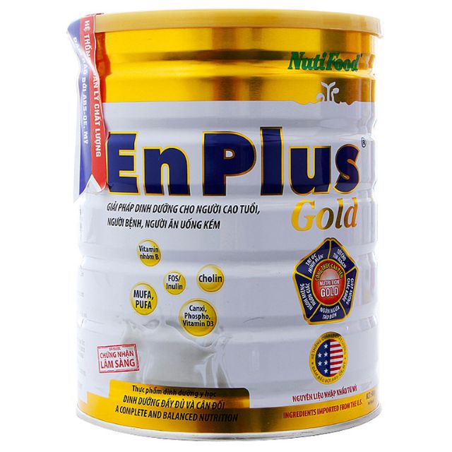 Sữa bột NutiFood EnPlus Gold lon 900g(Cho người lớn tuổi)