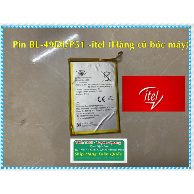 Pin P51-BL-49Dl -itel (hàng cũ Tháo máy)